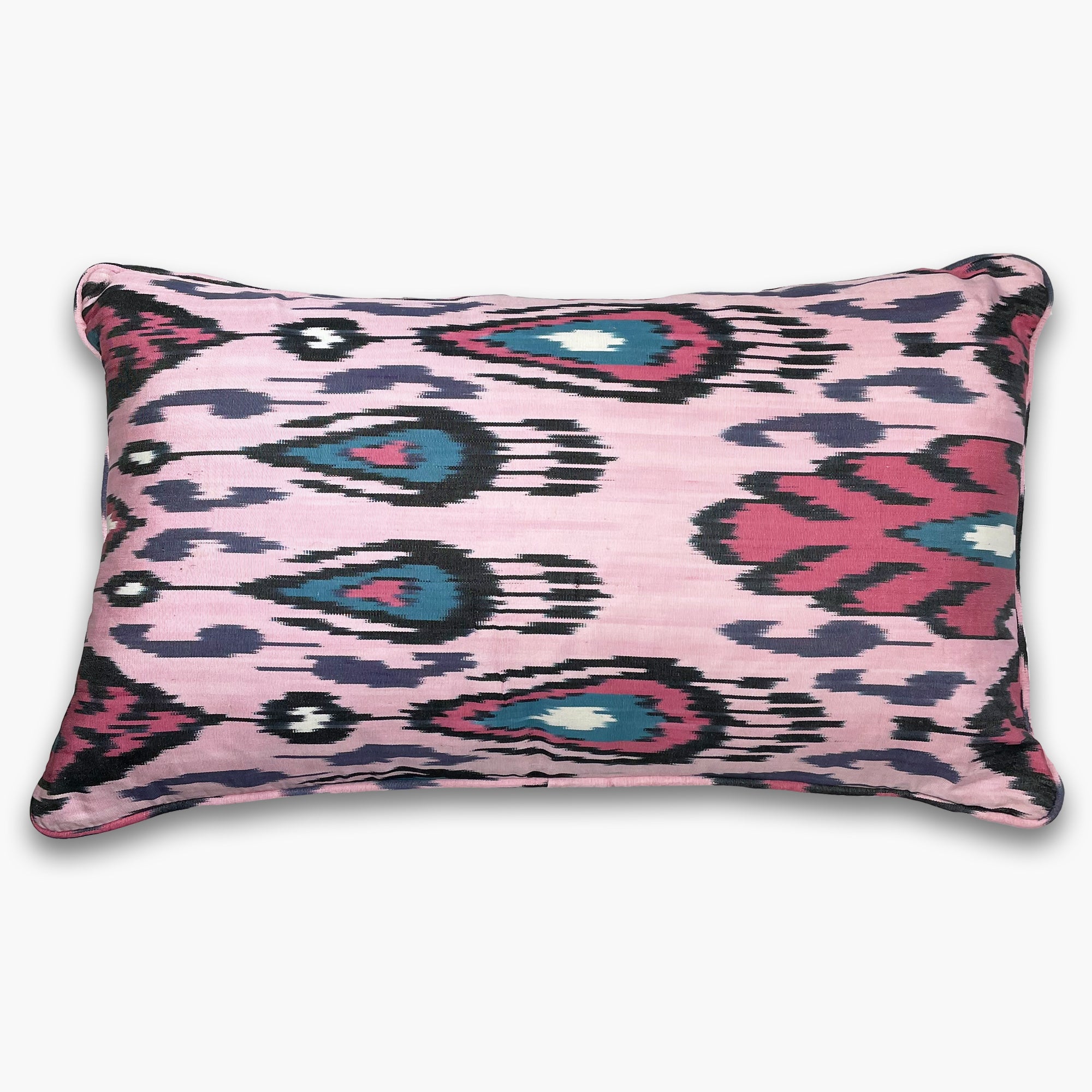 Pink Plover - Ikat Silk Cushion