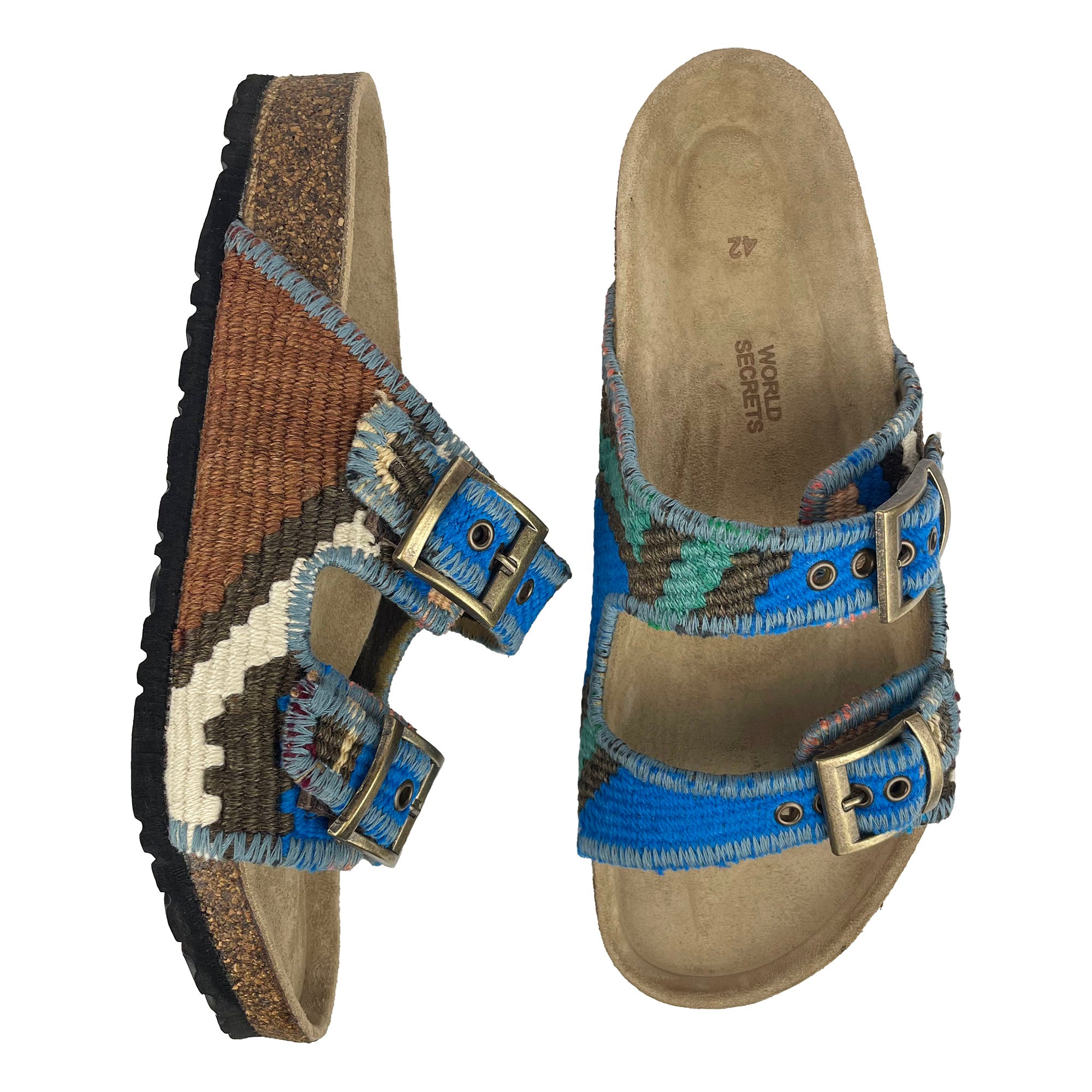 Aqua - UK 9 Kilim Sandals
