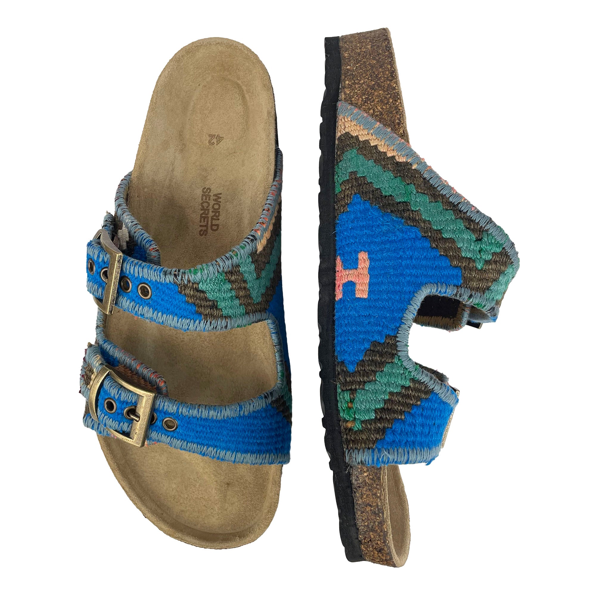 Aqua - UK 9 Kilim Sandals
