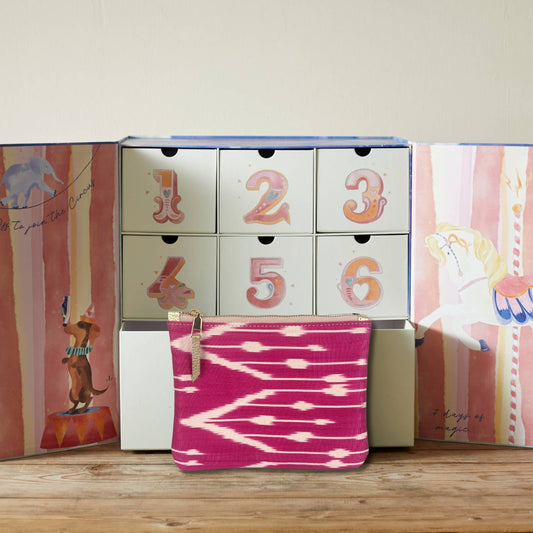 7 Days of Magic Calendar - Ikat Clutch in colour of your choice