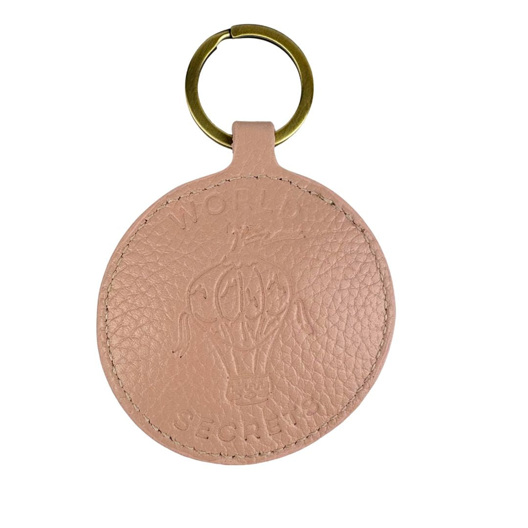 Wild One - Pink leather Ikat Keyring
