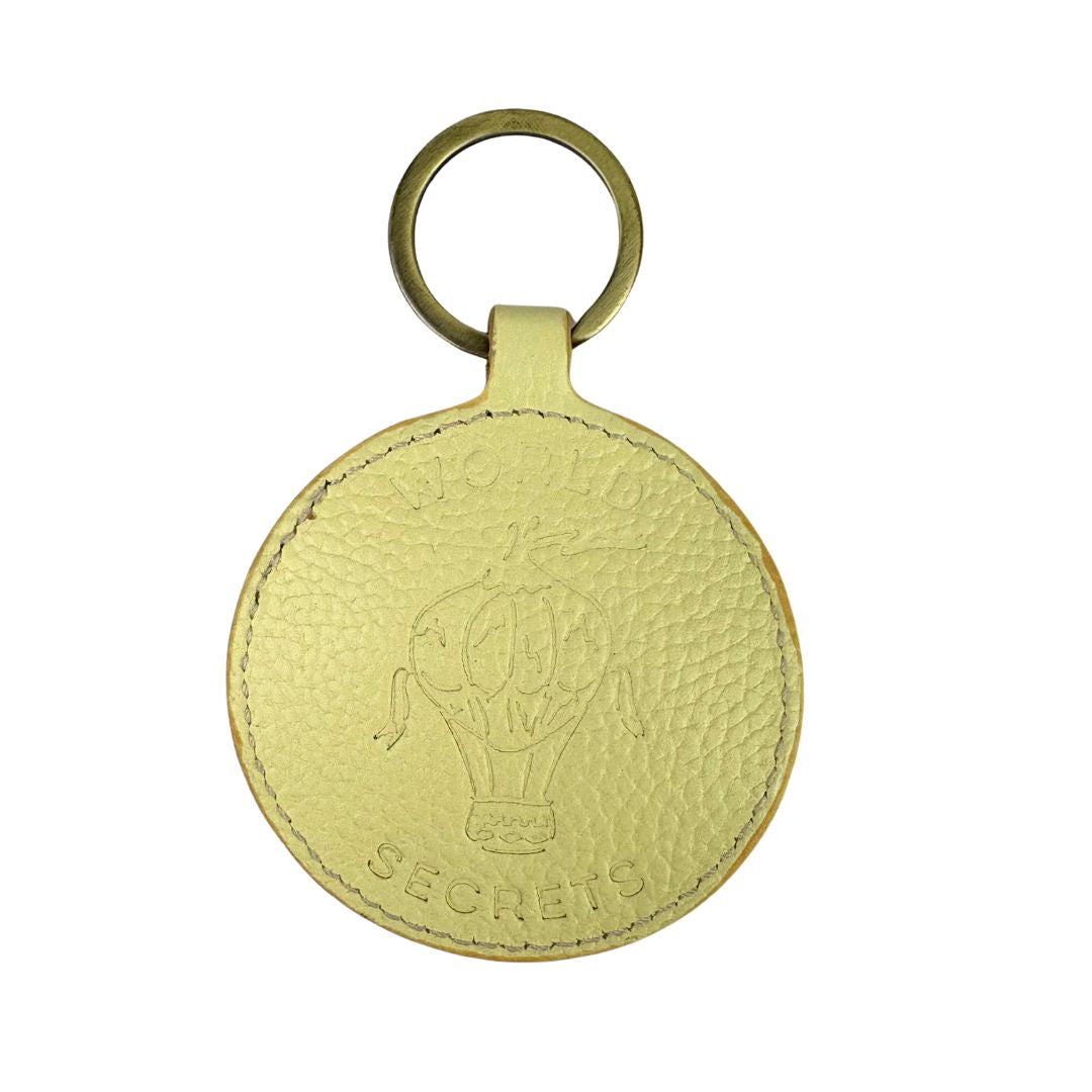 Should Have Been a Cowboy - Yellow leather Ikat Keyring