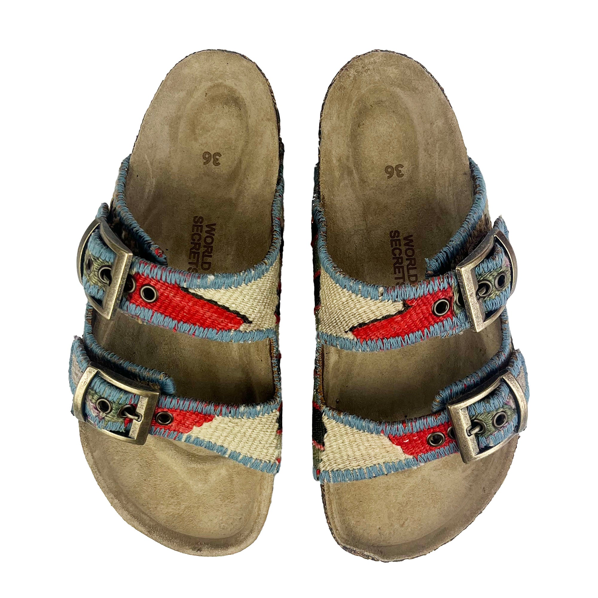 Red- UK 3 Kilim Sandals