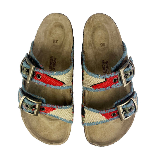 Red- UK 3 Kilim Sandals
