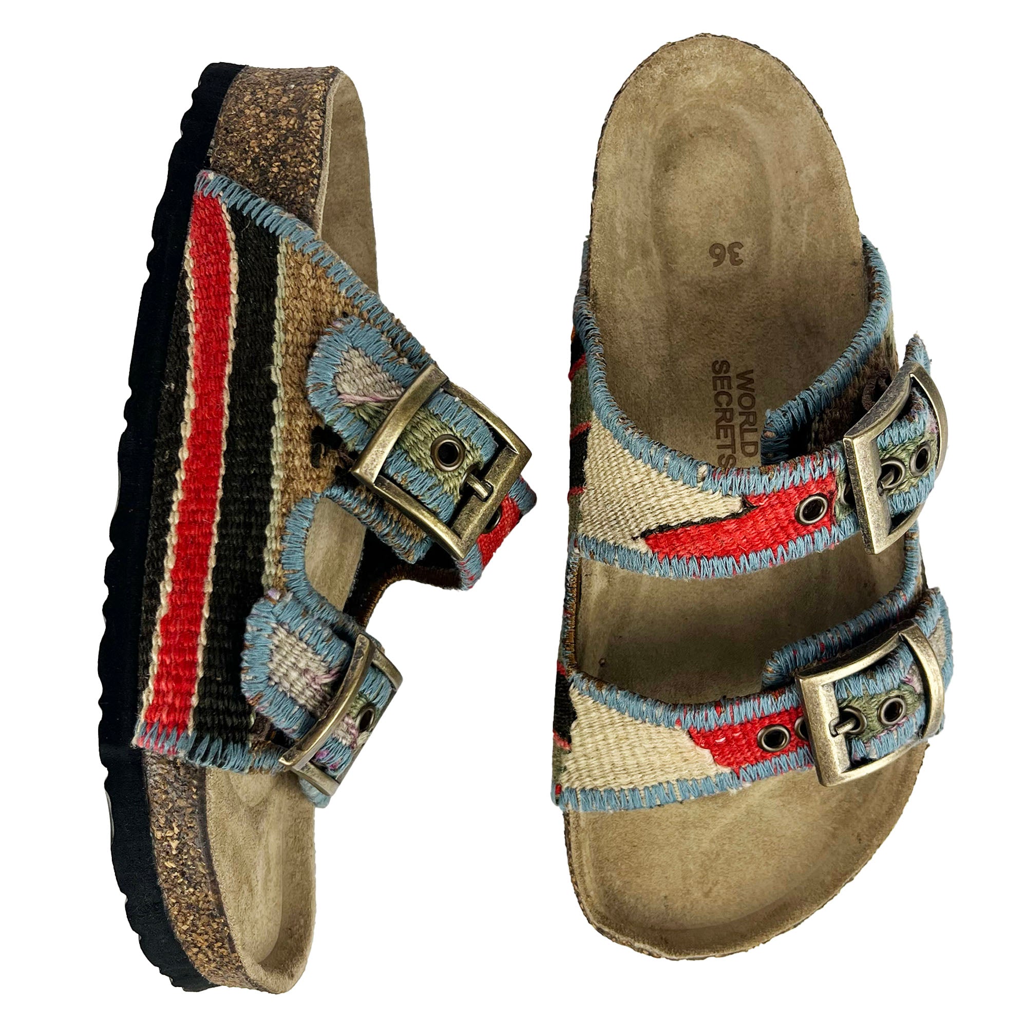 Red- UK 3 Kilim Sandals