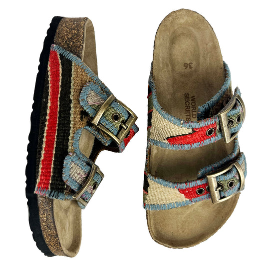 Red- UK 3 Kilim Sandals