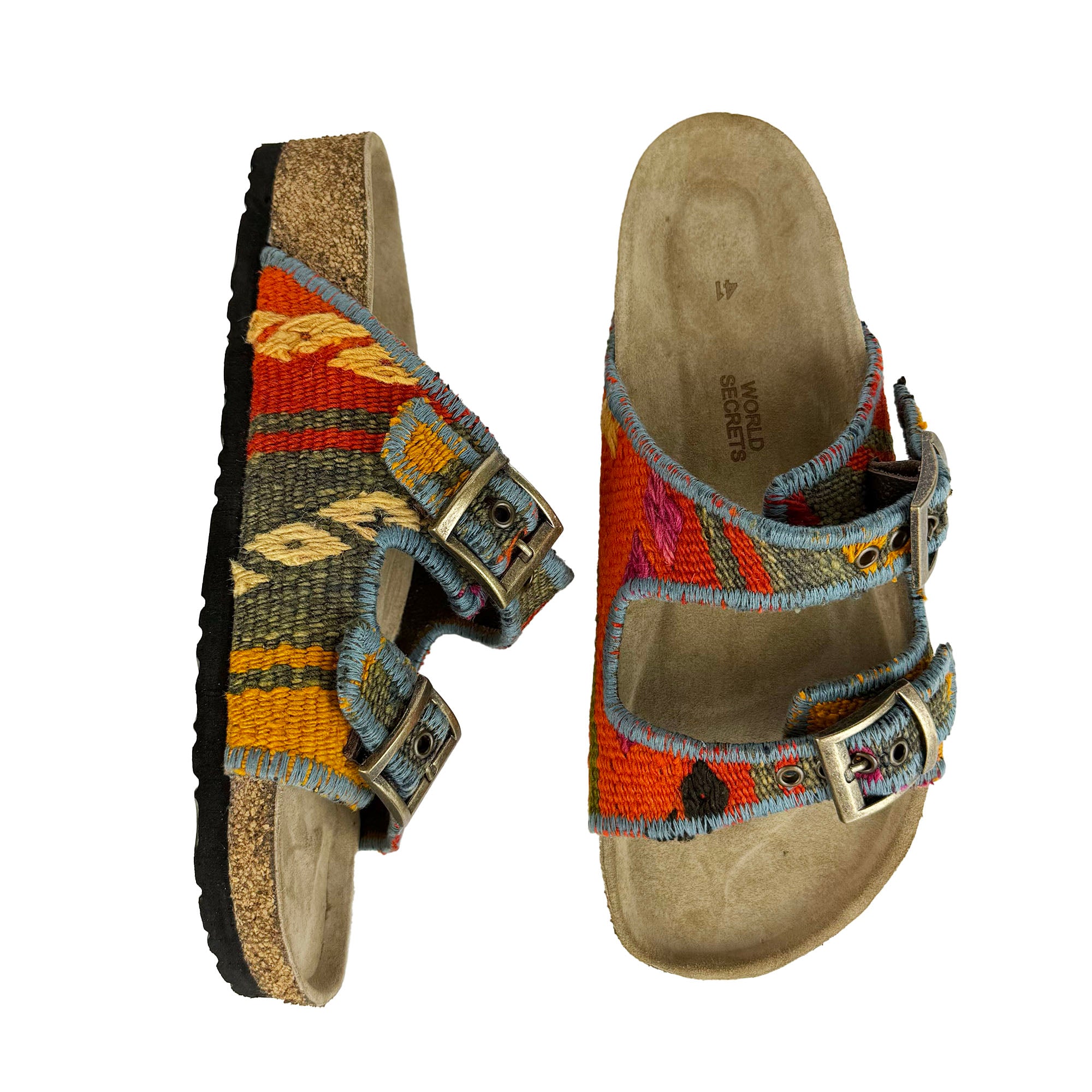 Orange - UK 8 Kilim Sandals