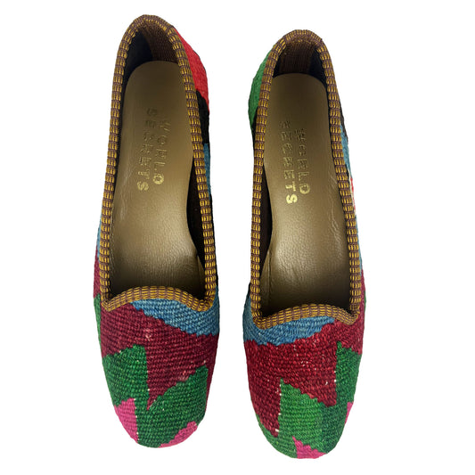 Wine - UK 4 Ladies Kilim Shoe