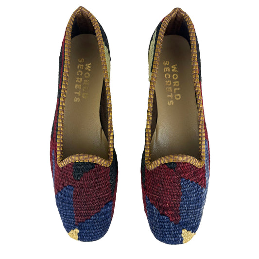 Wine - UK 4 Ladies Kilim Shoe