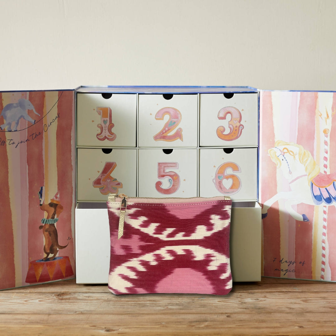7 Days of Magic Calendar - Ikat Clutch in colour of your choice