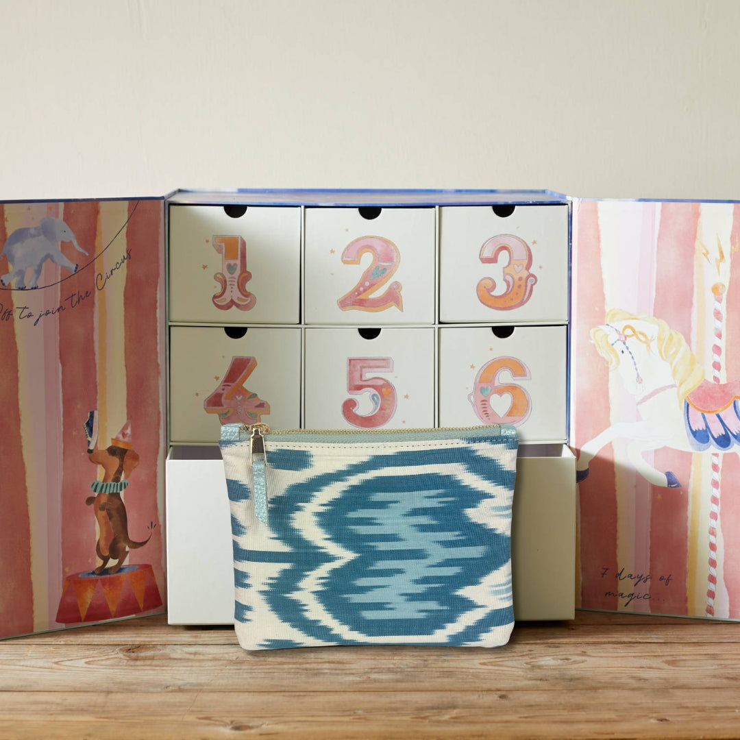 7 Days of Magic Calendar - Ikat Clutch in colour of your choice