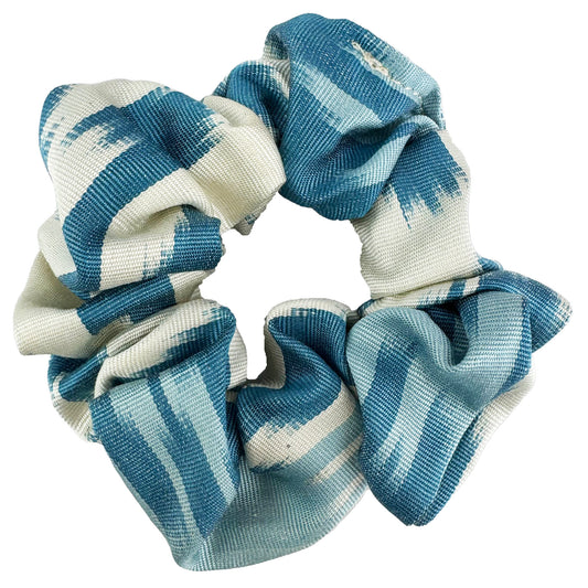 Blue Tides - Ikat Scrunchie