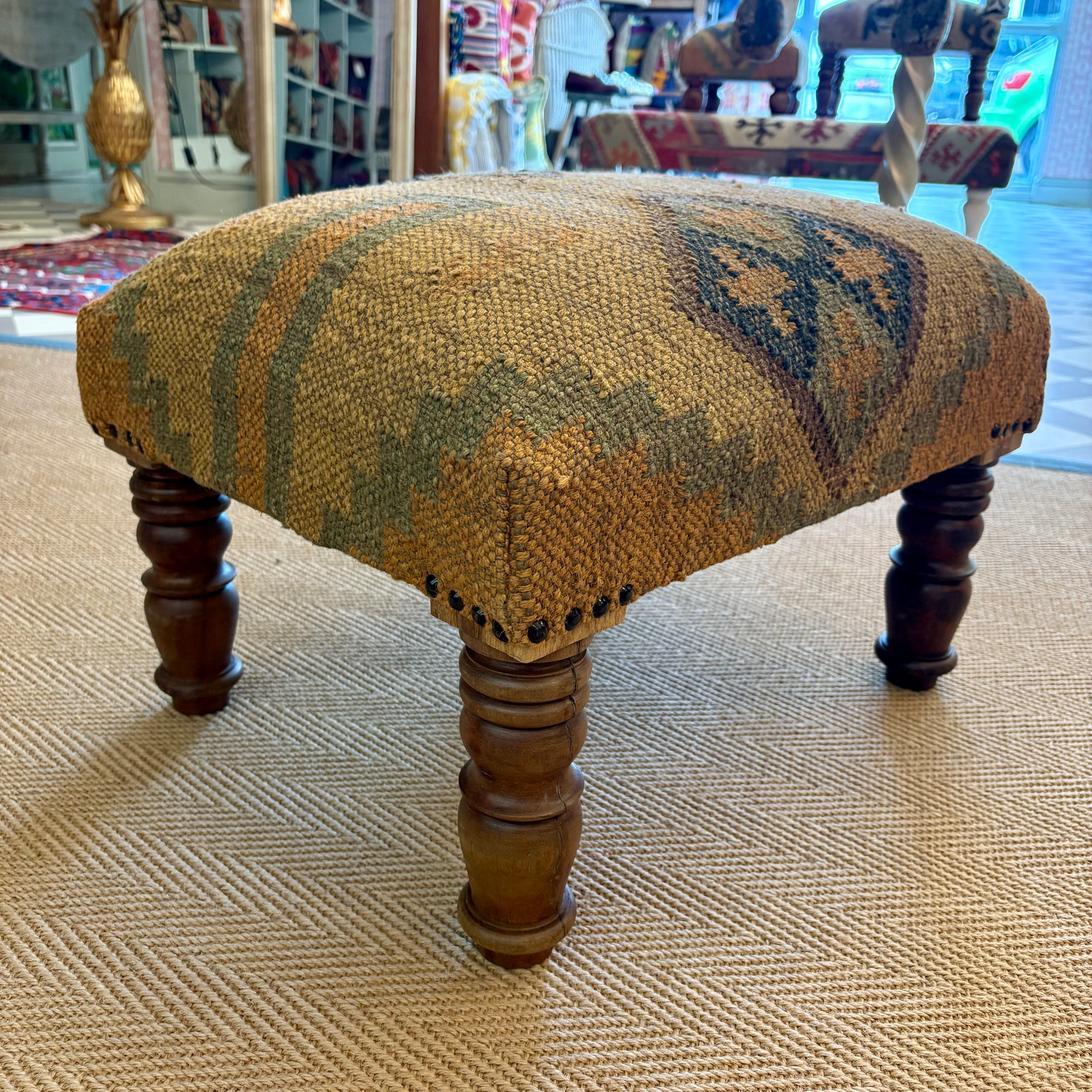 Pecorino - Indian Kilim Footstool