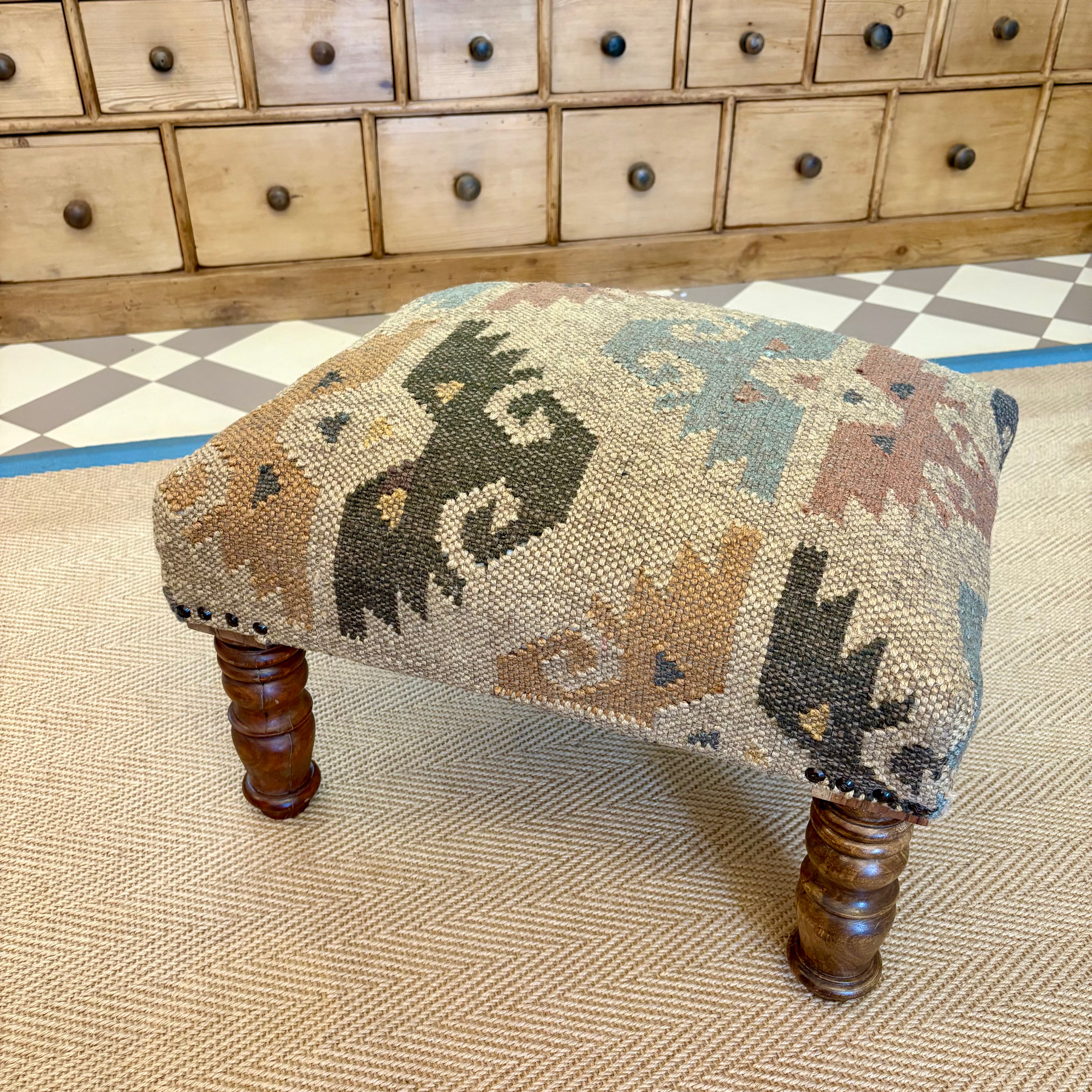 Sicily - Indian Kilim Footstool