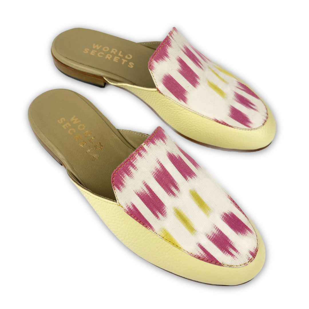 Pink Daisies - Ikat Mules - UK 5