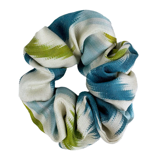 Blue Tulip - Ikat Scrunchie
