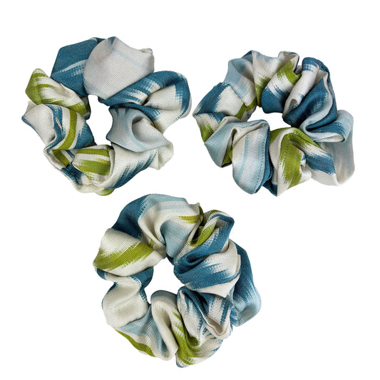 Blue Tulip - Ikat Scrunchie