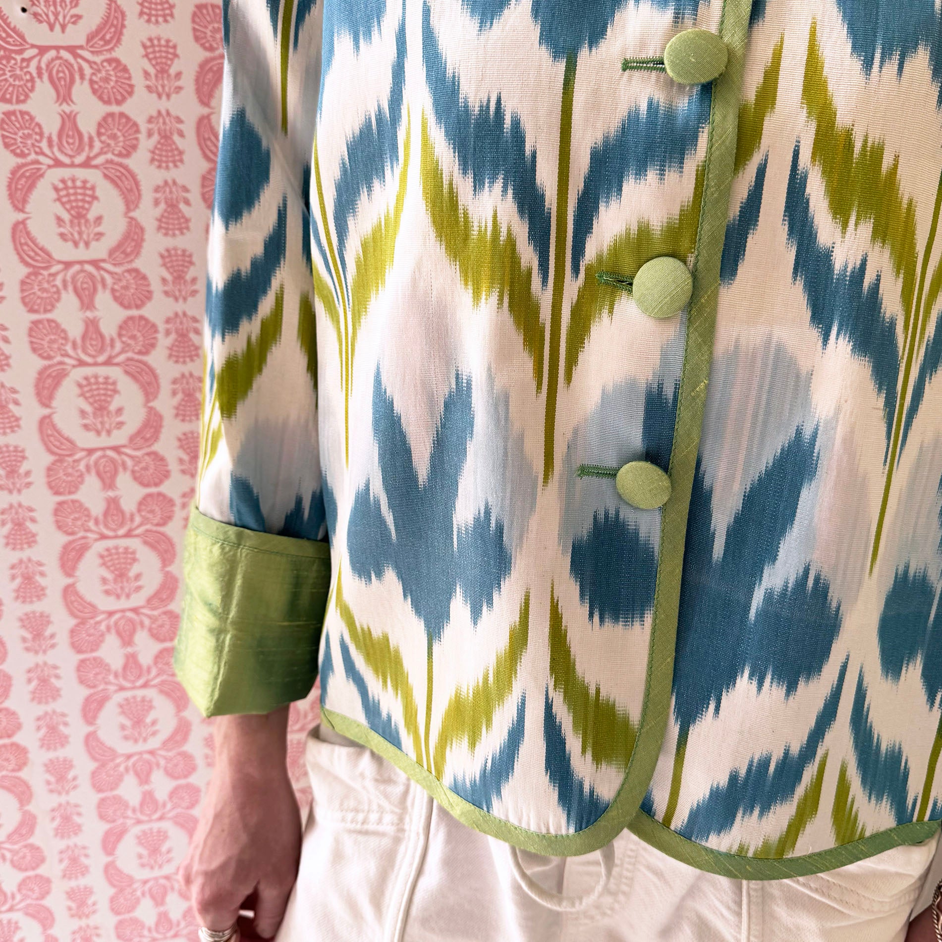 Blue Tulips Ikat Jacket - Browne & Daughters Collaboration