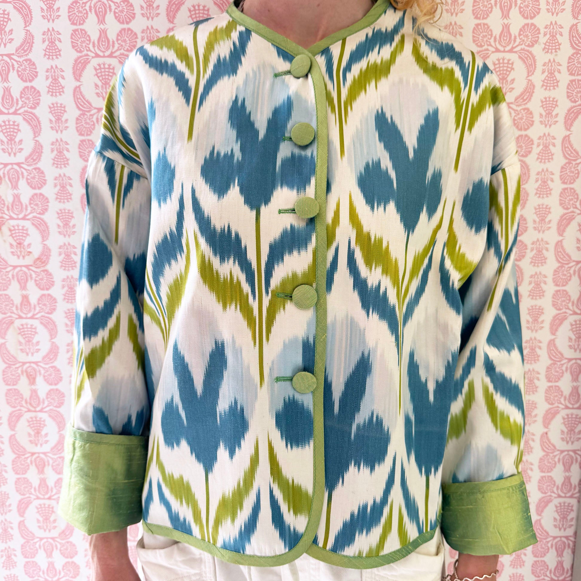 Blue Tulips Ikat Jacket - Browne & Daughters Collaboration