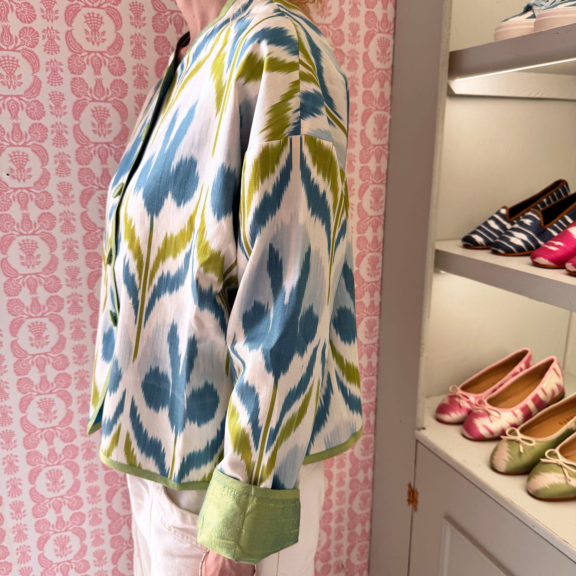 Blue Tulips Ikat Jacket - Browne & Daughters Collaboration