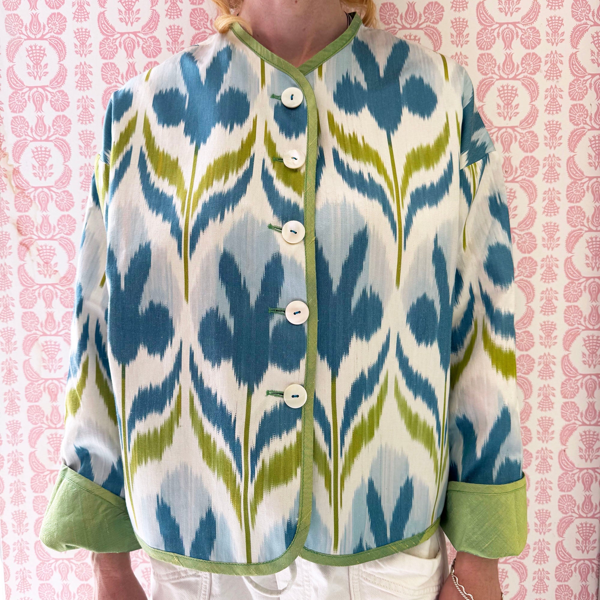 Blue Tulips Ikat Jacket - Browne & Daughters Collaboration