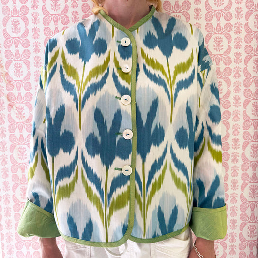 Blue Tulips Ikat Jacket - Browne & Daughters Collaboration