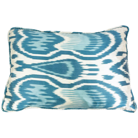 Cool Blues - Mini Ikat Silk Cushion