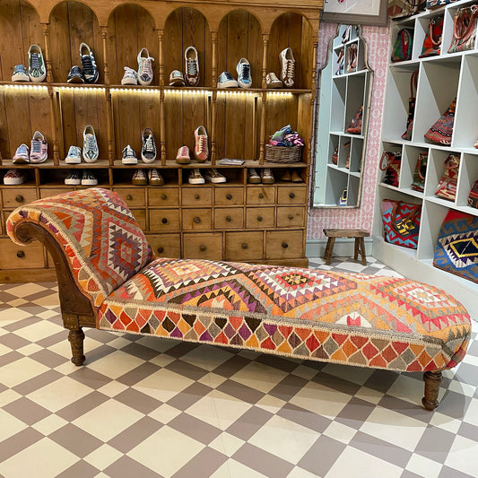 Antique Kilim Chaise Longue