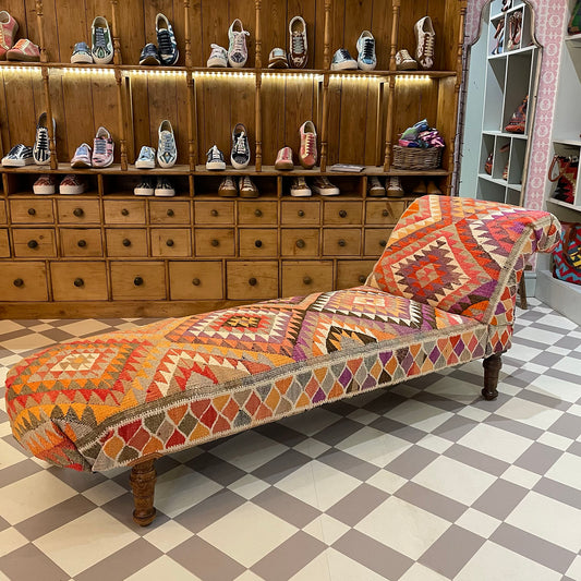 Antique Kilim Chaise Longue