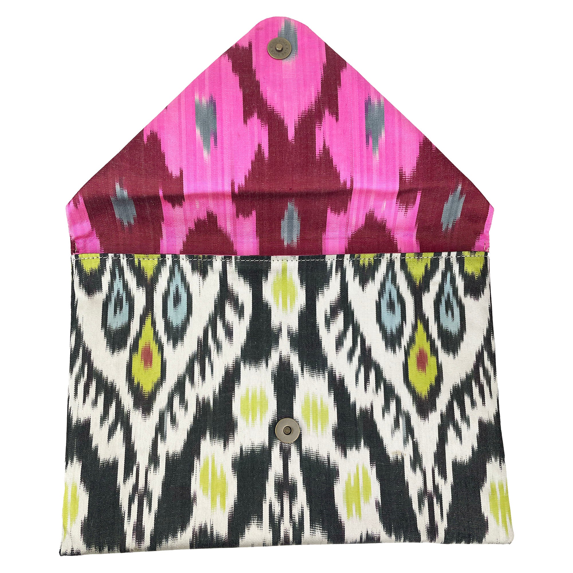 Feather- Ikat Envelope Clutch Bag