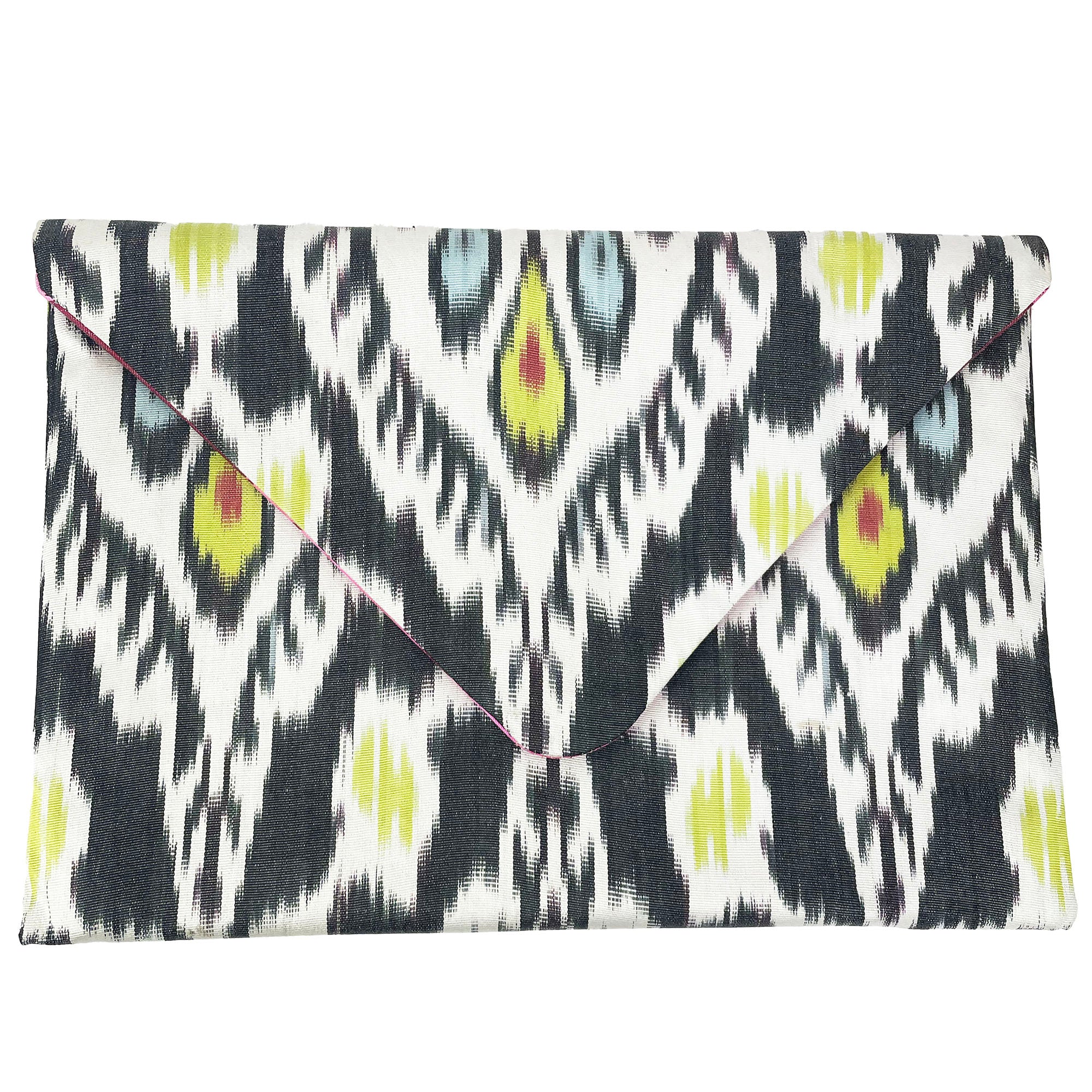 Feather- Ikat Envelope Clutch Bag