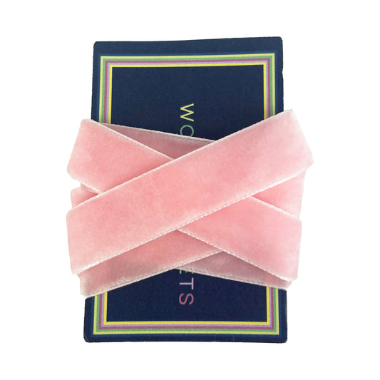 Espadrille Ribbons - Baby Pink Velvet