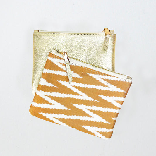 Golden Light - Ikat Silk Clutch
