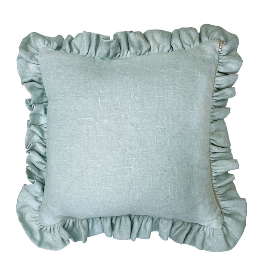 Midnight Sky - Small Ikat Ruffle Cushion
