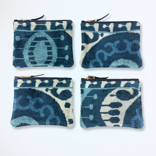Blueberry - Ikat Velvet Silk Clutch
