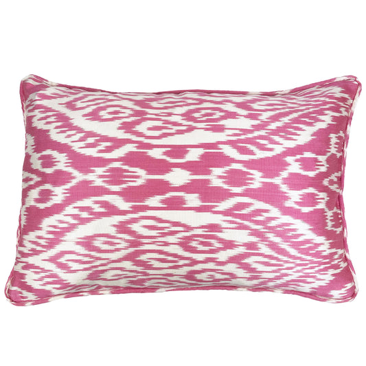 Pink Confetti - Mini Ikat Silk Cushion