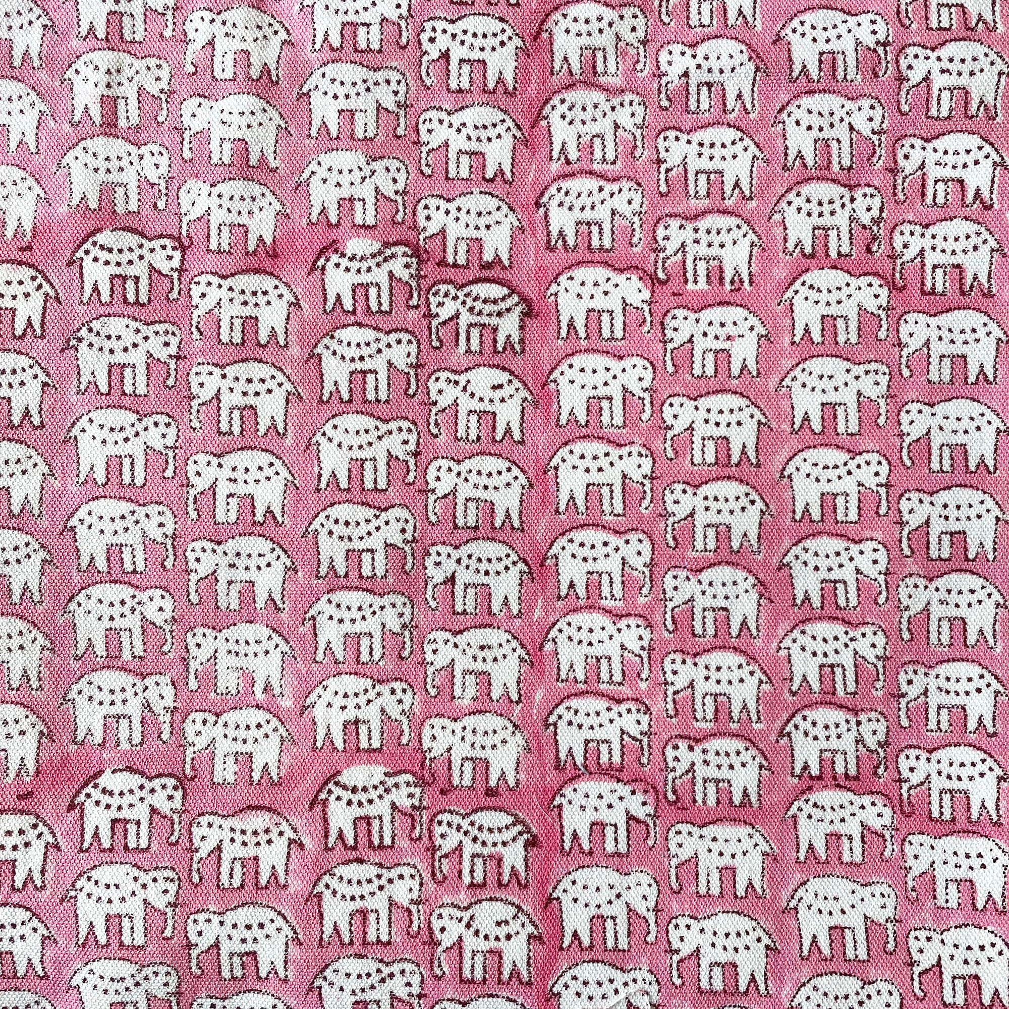 Pink Nelly Block-print Cotton Canvas - 155cm x 600cm