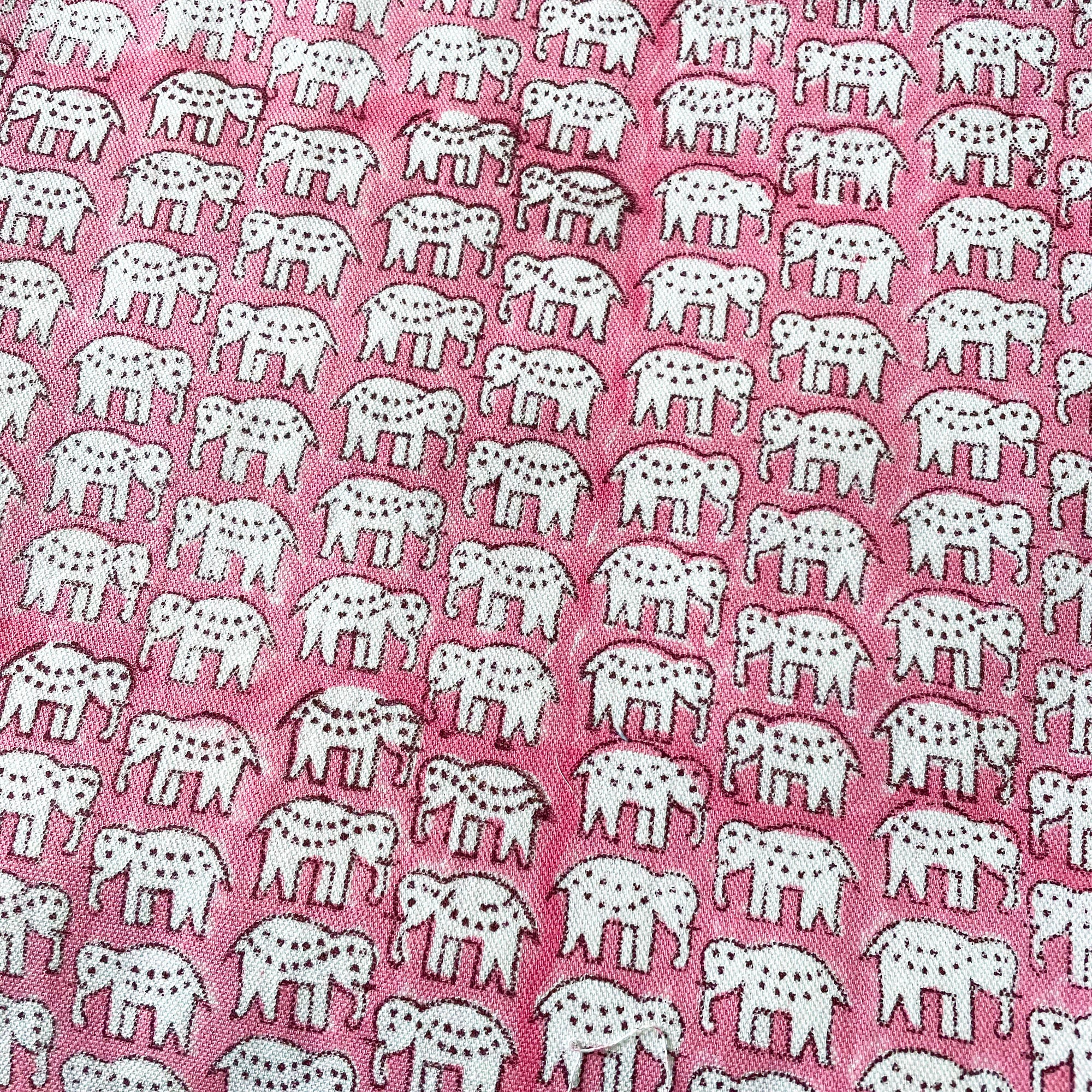 Pink Nelly Block-print Cotton Canvas - 155cm x 600cm