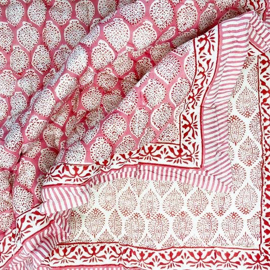 Single Quilt - Pink & Red