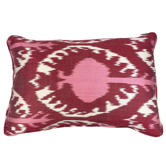 Pomegranate - Mini Ikat Silk Cushion