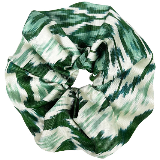 Emerald - Jumbo Ikat Scrunchie