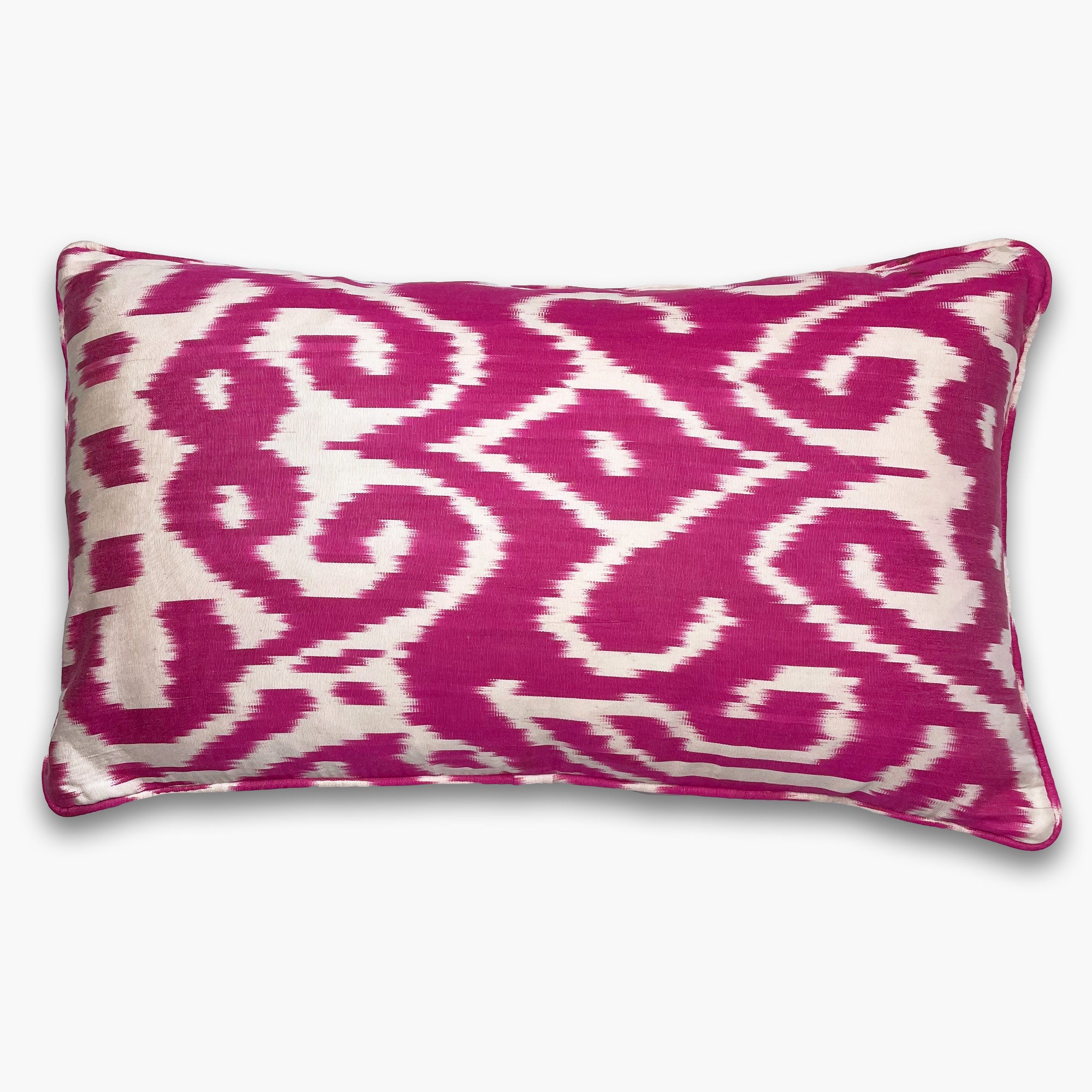 Raspberry - Ikat Silk Cushion