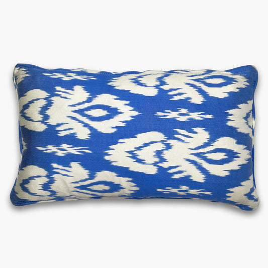 Cobalt Blue - Ikat Silk Cushion