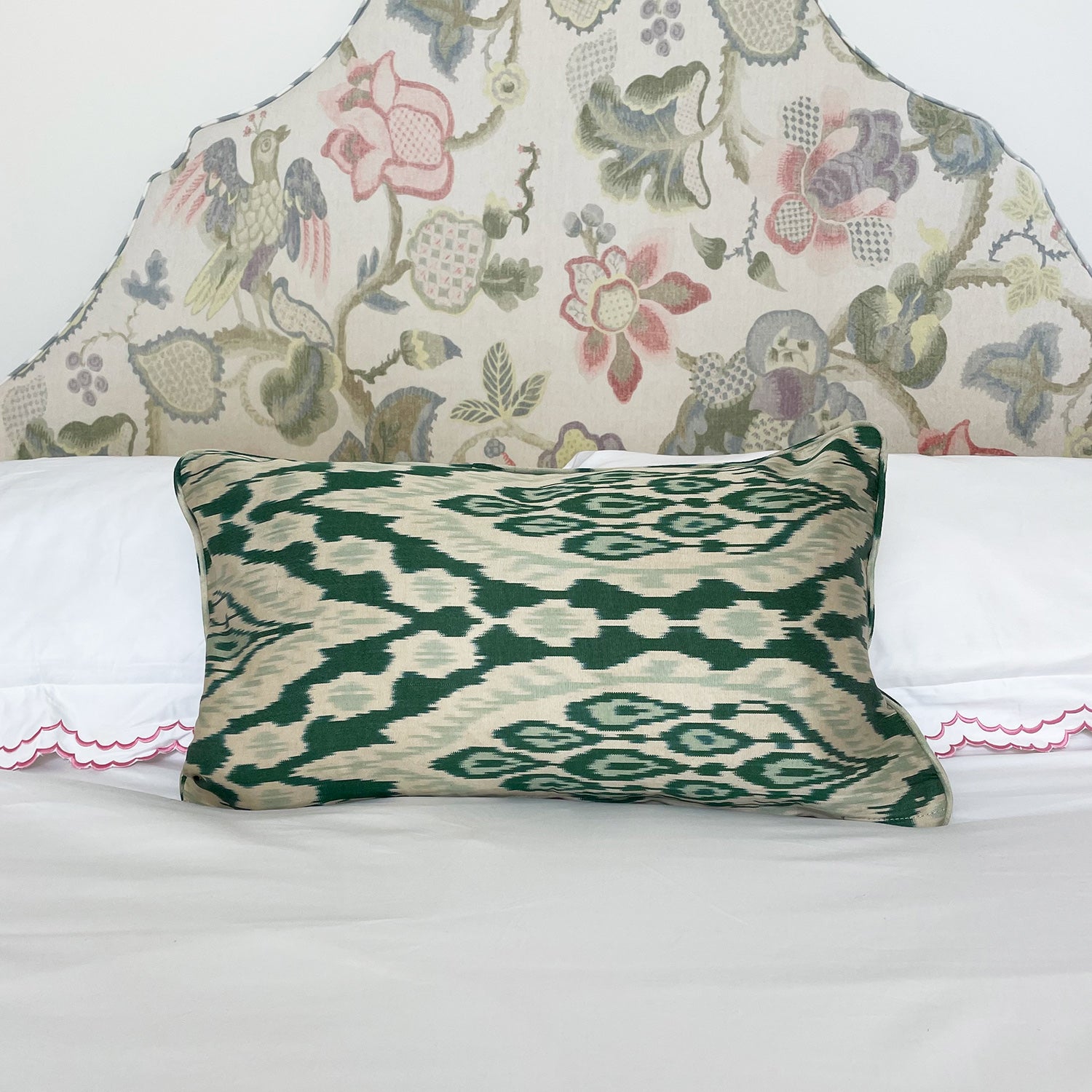 Emerald - Ikat Silk Cushion